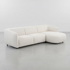 SOFA CHAISE LONGUE 3 PLAZAS EN TELA BOUCLE ARAMIS