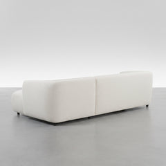 SOFA CHAISE LONGUE 3 PLAZAS EN TELA BOUCLE ARAMIS