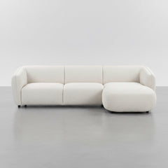 SOFA CHAISE LONGUE 3 PLAZAS EN TELA BOUCLE ARAMIS