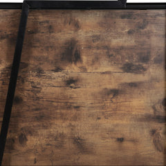 ESCRITORIO PLEGABLE 120x62 Cm EN ACERO NEGRO Y MDF ROBLE ENVEJECIDO GARONA