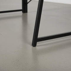 ESCRITORIO PLEGABLE 120x62 Cm EN ACERO NEGRO Y MDF ROBLE ENVEJECIDO GARONA