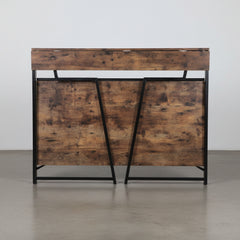 ESCRITORIO PLEGABLE 120x62 Cm EN ACERO NEGRO Y MDF ROBLE ENVEJECIDO GARONA