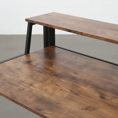 ESCRITORIO PLEGABLE 120x62 Cm EN ACERO NEGRO Y MDF ROBLE ENVEJECIDO GARONA