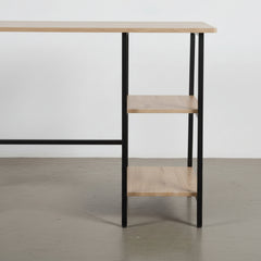 ESCRITORIO MDF ROBLE 110x50 Cm Y PATAS METALICAS NEGRAS SENDAI