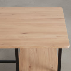ESCRITORIO MDF ROBLE 110x50 Cm Y PATAS METALICAS NEGRAS SENDAI