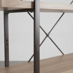 ESTANTERIA 174x100 cm EN MDF ROBLE Y ACERO NEGRO SENDAY
