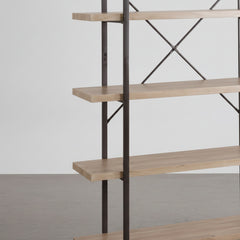 ESTANTERIA 174x100 cm EN MDF ROBLE Y ACERO NEGRO SENDAY