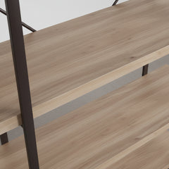 ESTANTERIA 174x100 cm EN MDF ROBLE Y ACERO NEGRO SENDAY