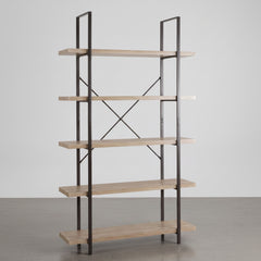 ESTANTERIA 174x100 cm EN MDF ROBLE Y ACERO NEGRO SENDAY