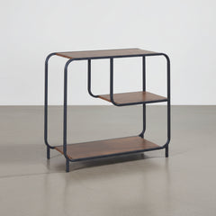 ESTANTERIA MODULAR 74x80 cm EN MADERA NOGAL Y ACERO NEGRO SAKAY