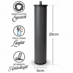 PACK 4 PATAS METALICAS BASE TAPIZADA O SOMIER - ALTURA 25 cm