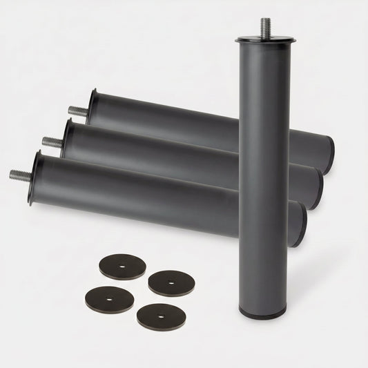 PACK 4 PATAS METALICAS BASE TAPIZADA O SOMIER - ALTURA 25 cm