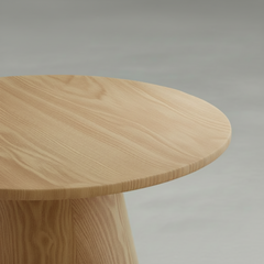 MESA DE CENTRO REDONDA ALTA EM CARVALHO ELENA (Ø45 cm)