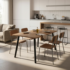 MESA DE JANTAR RETANGULAR 120X80 cm EM CARVALHO E METAL CIRCE
