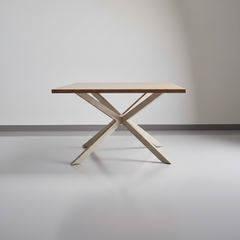 MESA DE COMEDOR RECTANGULAR 160x90cm EN HAYA Y ACERO EMMET