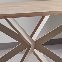 MESA DE JANTAR RETANGULAR 160x90 cm EM FAIA E AÇO EMMET