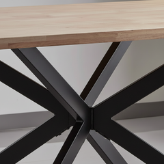 MESA DE JANTAR RETANGULAR 160x90 cm EM FAIA E AÇO EMMET