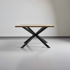 MESA DE JANTAR RETANGULAR 160x90 cm EM FAIA E AÇO EMMET