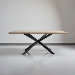 MESA DE JANTAR RETANGULAR 160x90 cm EM FAIA E AÇO EMMET