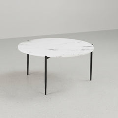 CONJUNTO DE 2 MESAS DE CENTRO REDONDAS EM MDF MÁRMORE TURIM (Ø80 Cm - Ø50 Cm)