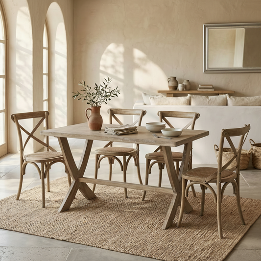 MESA DE COMEDOR RECTANGULAR 135x80 cm EN MADERA MACIZA DE OLMO HERA