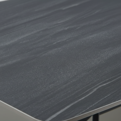 MESA DE JANTAR RETANGULAR 160x90 cm EM MDF CERÂMICO E AÇO STONE