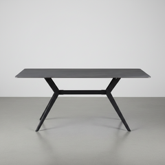 MESA DE COMEDOR RECTANGULAR 160x90cm EN DM CERAMICO Y ACERO STONE