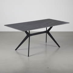 MESA DE COMEDOR RECTANGULAR 160x90cm EN DM CERAMICO Y ACERO STONE