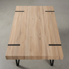MESA DE COMEDOR RECTANGULAR 150X90 Cm MDF ROBLE PATAS METALICAS ATENEA