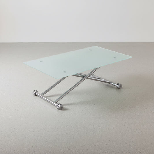 MESA DE CENTRO RECTANGULAR 120x70 cm ELEVABLE DE VIDRIO BLIND