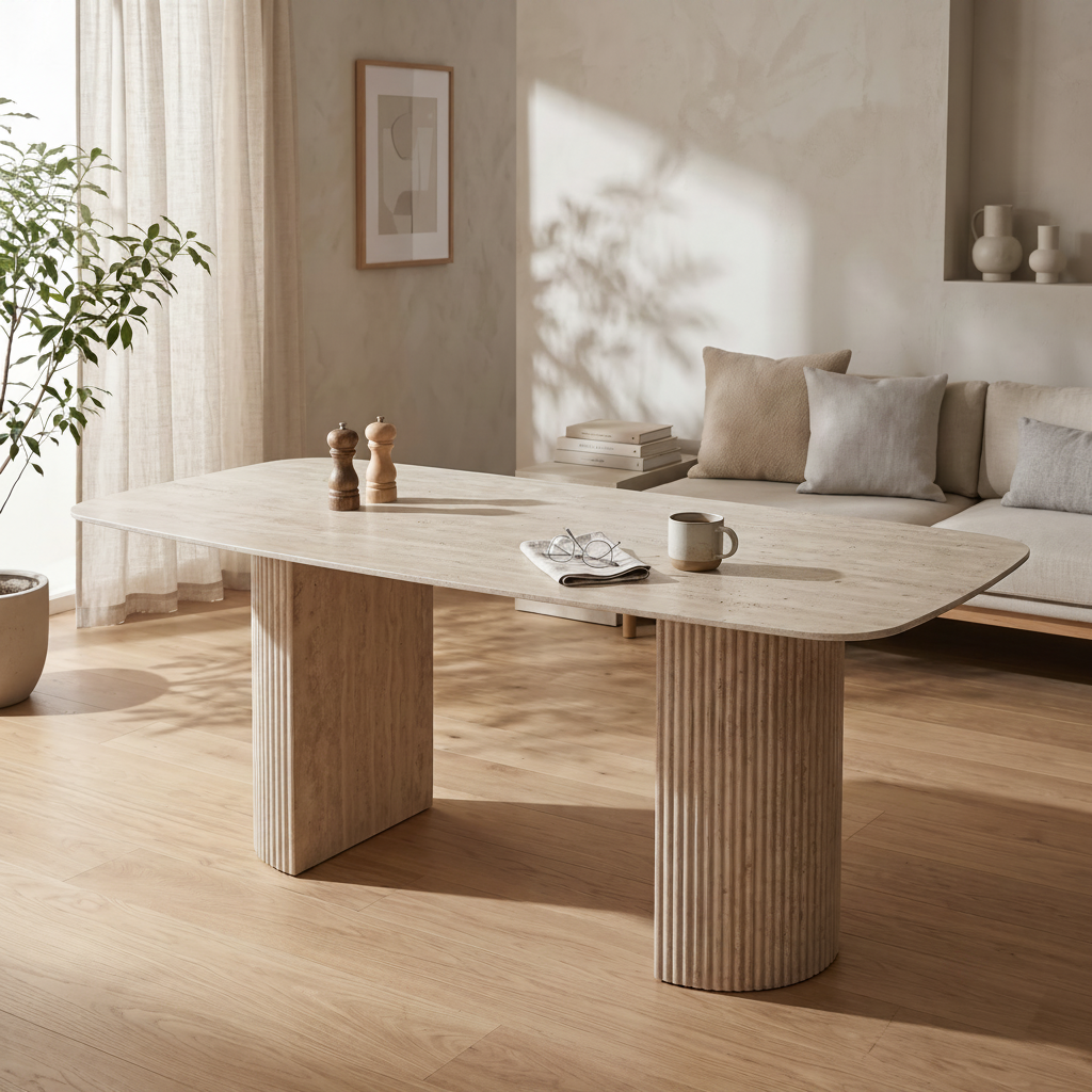 MESA DE COMEDOR RECTANGULAR 200x100 Cm EN MARMOL RIVERA