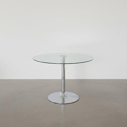 MESA DE COMEDOR REDONDA EN VIDRIO Y METAL RUNA (Ø90 Cm)