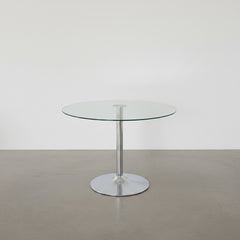 MESA DE COMEDOR REDONDA EN VIDRIO Y METAL RUNA (Ø90 Cm)