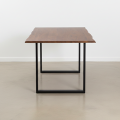 MESA DE COMEDOR RECTANGULAR 160x90cm EN ACACIA Y ACERO TAVIRA