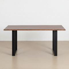 MESA DE COMEDOR RECTANGULAR 160x90cm EN ACACIA Y ACERO TAVIRA