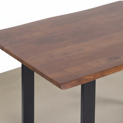 MESA DE JANTAR RETANGULAR 160x90 cm EM ACÁCIA E AÇO TAVIRA