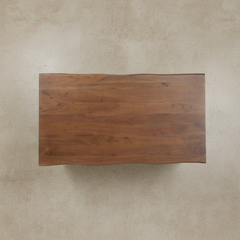 MESA DE JANTAR RETANGULAR 160x90 cm EM ACÁCIA E AÇO TAVIRA