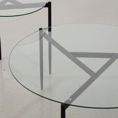 SET 2 MESAS DE CENTRO CRISTAL EVER (Ø80 Cm - Ø50 Cm)
