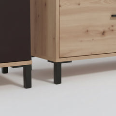 MUEBLE DE SALÓN DE 2 MODULOS Y ESTANTES EN ROBLE ARTISAN AVIGNON