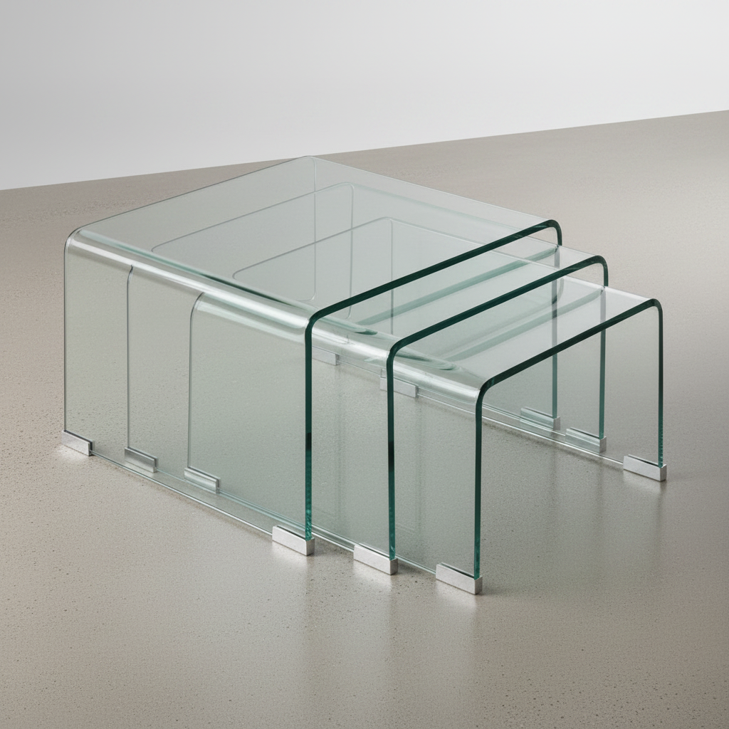 MESA DE CENTRO VIDRIO TEMPLADO VOLCANO 110X55 cm