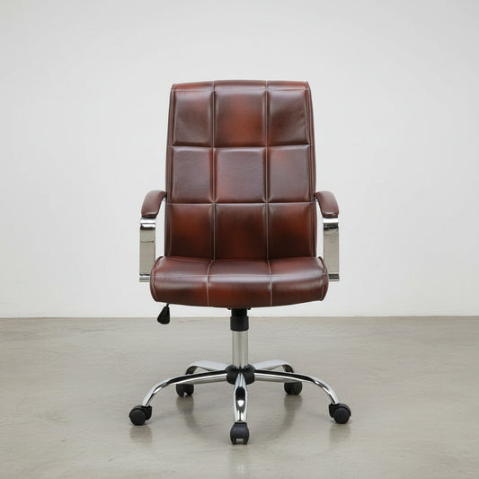 SILLA OFICINA TAPIZADO POLIPIEL VINTAGE CON RUEDAS BELINDA