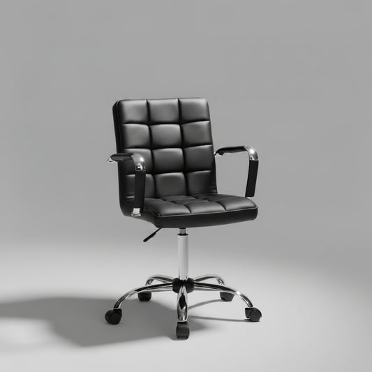 SILLA OFICINA TAPIZADA POLIPIEL CON RUEDAS ISABELLA