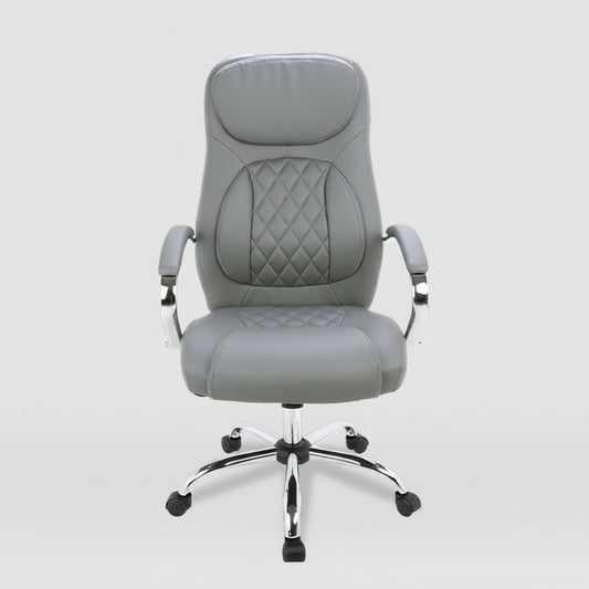 SILLA OFICINA ERGONOMICA CON RUEDAS EN POLIPIEL GRIS ANGELA