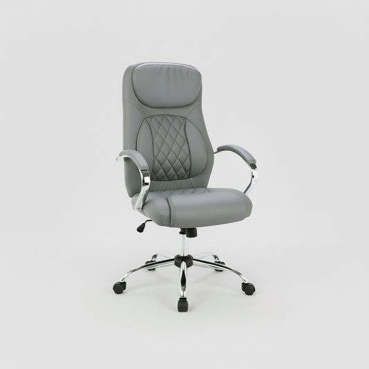 SILLA OFICINA ERGONOMICA CON RUEDAS EN POLIPIEL GRIS ANGELA