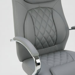 SILLA OFICINA ERGONOMICA CON RUEDAS EN POLIPIEL GRIS ANGELA