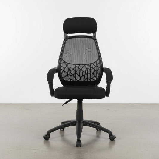 SILLLA OFICINA RECLINABLE EN MAYA Y TELA ERIKA