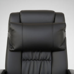 SILLA OFICINA RECLINABLE CON REPOSAPIES EXTRAIBLE TAPIZADA POLIPIEL NEGRA SAMANTA