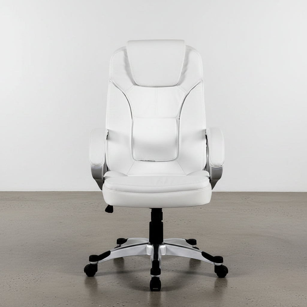 SILLA OFICINA ERGONOMICA EN PIEL SINTETICA CON REPOSACABEZAS INTEGRADO ELISABETH