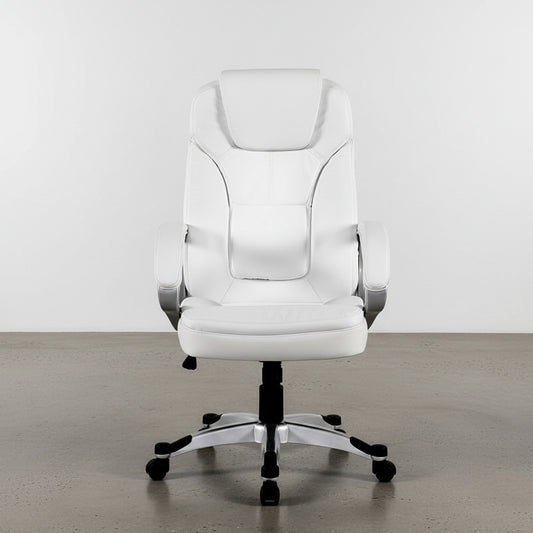 SILLA OFICINA ERGONOMICA EN PIEL SINTETICA CON REPOSACABEZAS INTEGRADO ELISABETH