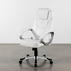 SILLA OFICINA ERGONOMICA EN PIEL SINTETICA CON REPOSACABEZAS INTEGRADO ELISABETH